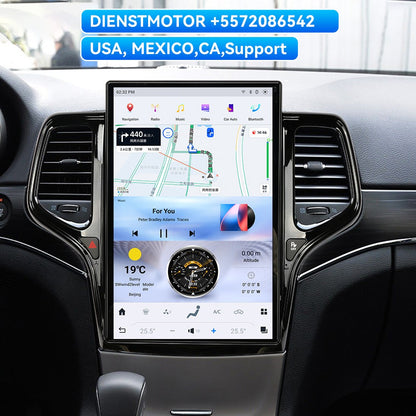 14.4 Polegadas Android 8+128GB para JEEP Grand Cherokee 2010-2021 Estilo Tesla Carro GPS Navegação Multimídia Player Rádio Toca-fitas Central