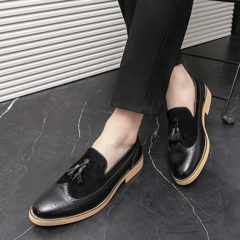 Men Business Dress Casual Fashion Elegant Formal ShoesSlip-on Evening Dress Loafers Party Tassel Leather Shoes Wedding Shoes