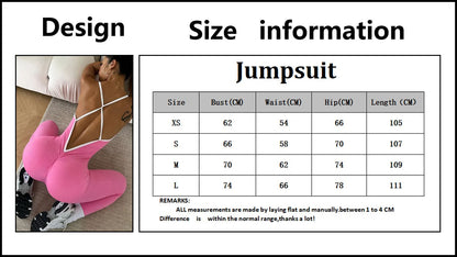 CZGUKE  Girls Pink Sports Jumpsuit Running One Piece Bodysuit Workout Rompers Women Overalls Sportswear Gym Fitness Yoga Suit