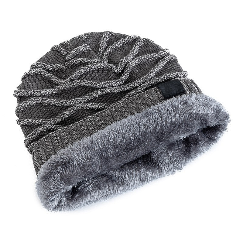 Novos Chapéus de Inverno Unissex Folgados Adicionam Forro de Pele Masculino e Feminino Gorro Quente Casual com Decoração de Estrela de Cinco Pontas Chapéus de Inverno de Tricô