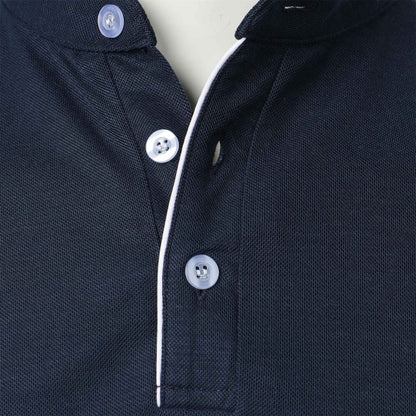 Men's short-sleeved stand-up collar top casual fashion daily solid color short-sleeved stand-up collar T-shirt casual top