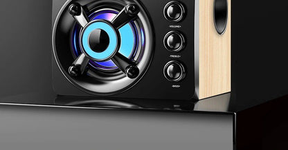 HIFI 3D Stereo Speakers Colorful LED Heavy Light AUX USB Wired Wireless Bluetooth Audio Home Theater Surround Sound Bar TV