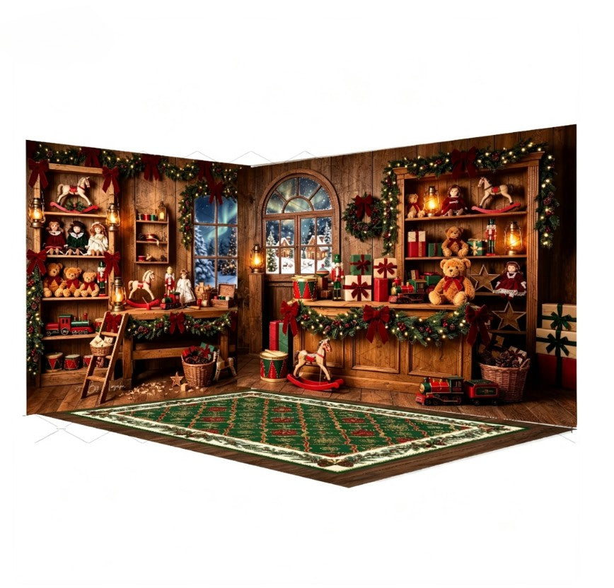 Christmas decoration scene photo studio photography background toy store teddy bear gift box Christmas yard decoration supplies