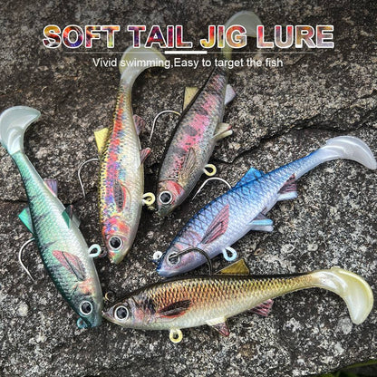 New PVC T-Tail Jig Soft Bait 9.5-28g Shad Swimbait Artificial Lure for Zander Pique Low Fishing