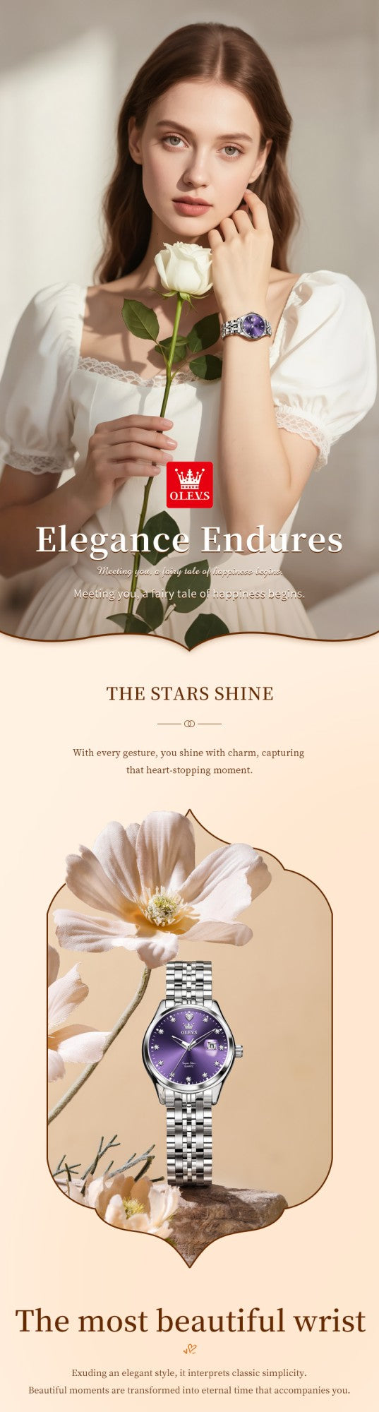 OLEVS Women Watch 5649 New Quartz Wristwatch Waterproof Luminous Date Ladies Watches Original Luxury Elegant Woman‘s Gifts