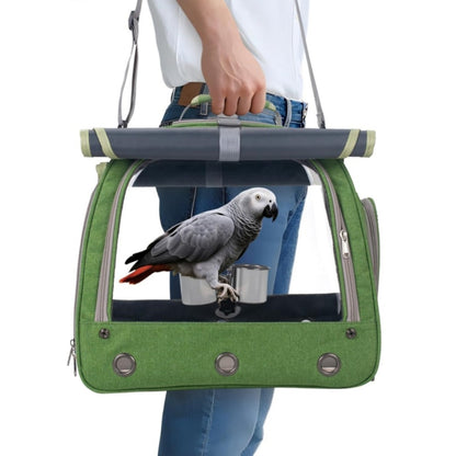 Gaiola de Transporte para Pássaros com Poleiro para Periquito Agapornis Papagaio Cinzento Africano Calopsita Caique Jandaia Quaker Bolsa de Viagem para Caminhada de Animais de Estimação