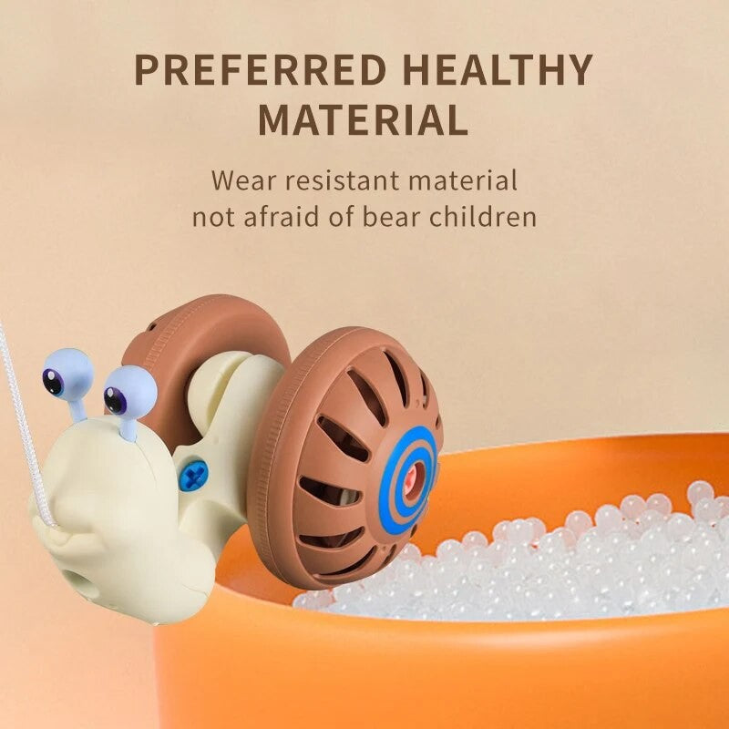 1 PCS Rope Assembly Pull Thread Snail Children's Puzzle Assembly Rattle Baby Outdoor Toddler Toy Children's Gift