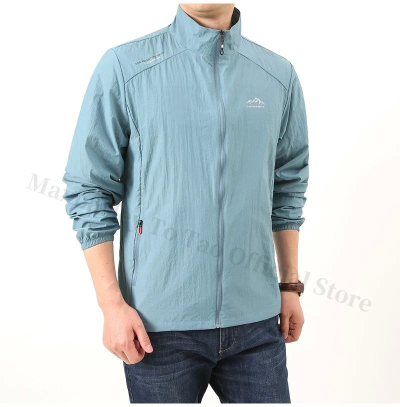Men's Summer Skin Quick Dry Hiking Jacket Waterproof Sun UV Protection Coats Men Outdoor Sports Fishing Camping Running Jacket