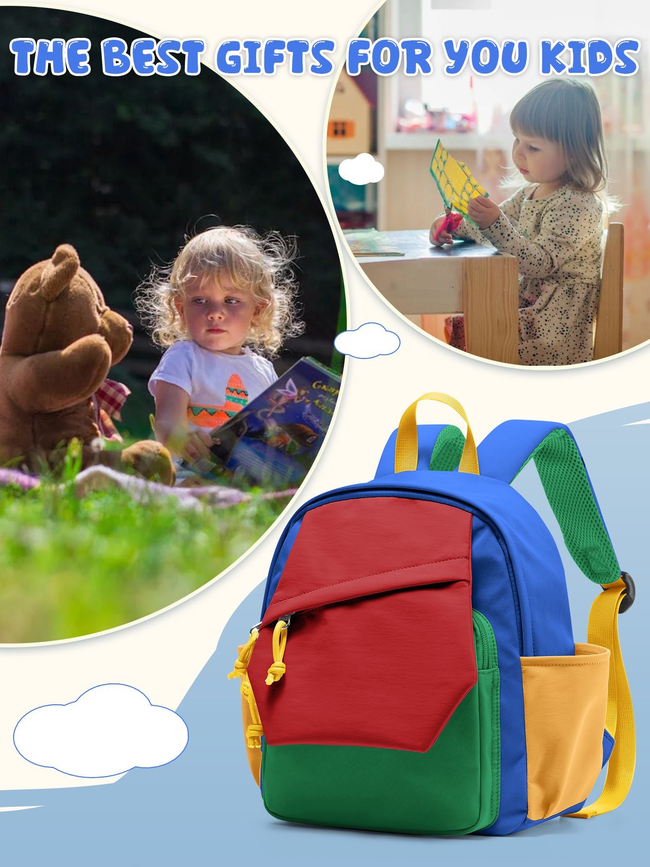 Cute Backpack for Boys & Girls, Lightweight Waterproof School Bag, Perfect for Daycare, Preschool, Kindergarten, Hiking & Travel