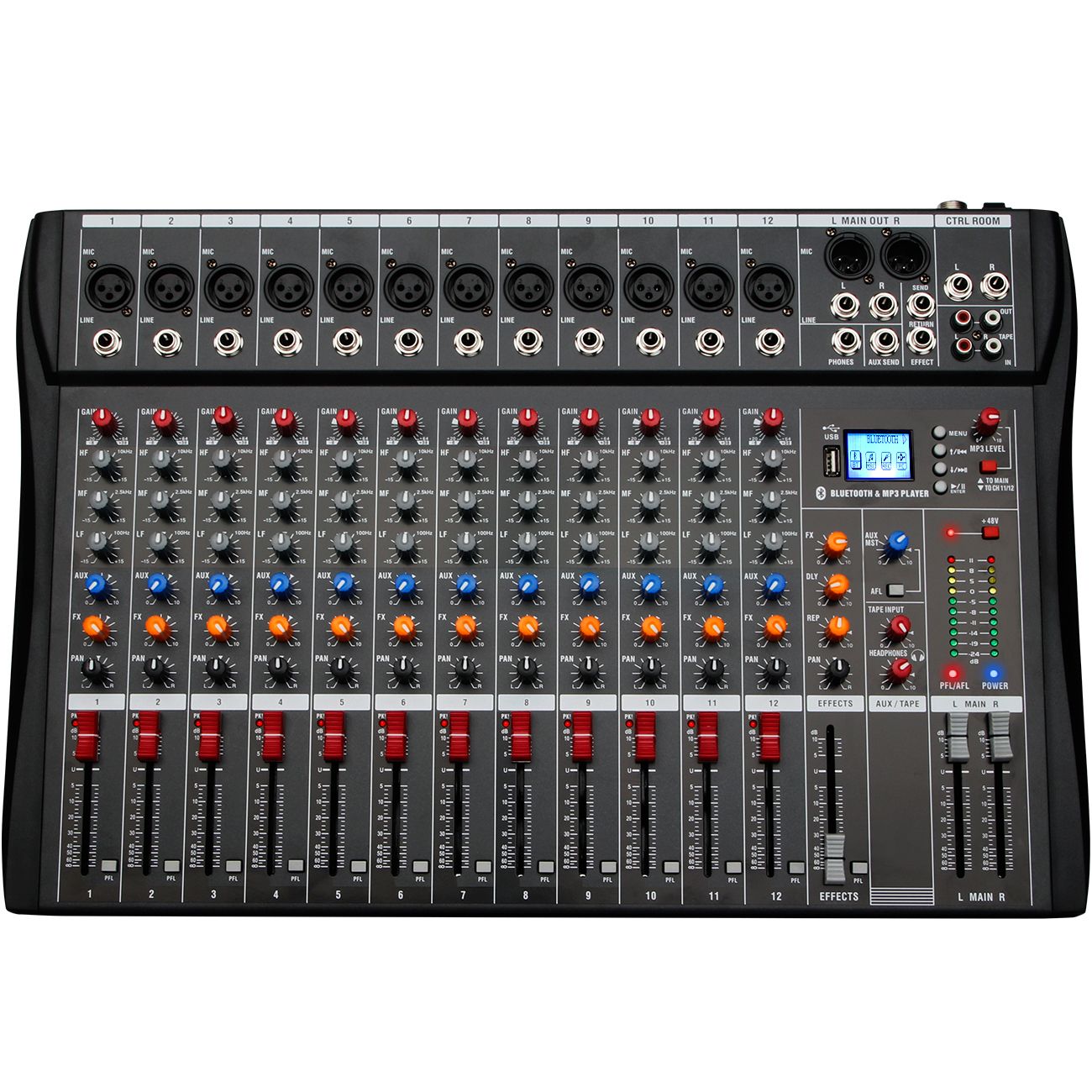 6//8/12 Channel Professional Audio Mixer  Studio Audio Console USB MP3 Input 48v Phantom Power DJ Console