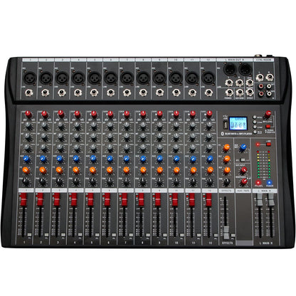 6//8/12 Channel Professional Audio Mixer  Studio Audio Console USB MP3 Input 48v Phantom Power DJ Console