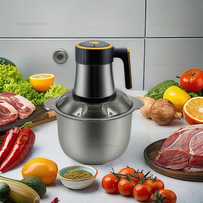 Liquidificador de aço inoxidável multifuncional para carne, frutas, vegetais, processador de alimentos, moedor de carne elétrico de cozinha com cinco velocidades