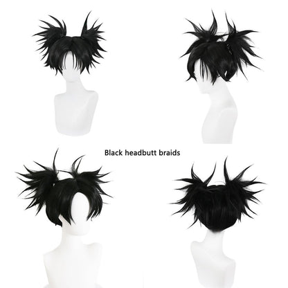 Anime Jujutsu Kaisen Choso Cosplay Synthetic Hair 14-Inch Black Double Ponytail Carnival Daily Party High-Quality Fluffy Wig