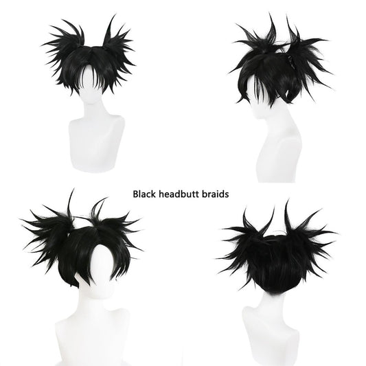 Anime Jujutsu Kaisen Choso Cosplay Synthetic Hair 14-Inch Black Double Ponytail Carnival Daily Party High-Quality Fluffy Wig