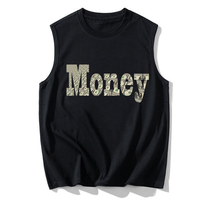 Men's Plus Size Vest Shirt 110-200KG Gym Workout Tummy Control Compression Tank Top Black Print Sleeveless Tee Fat Male Clothing