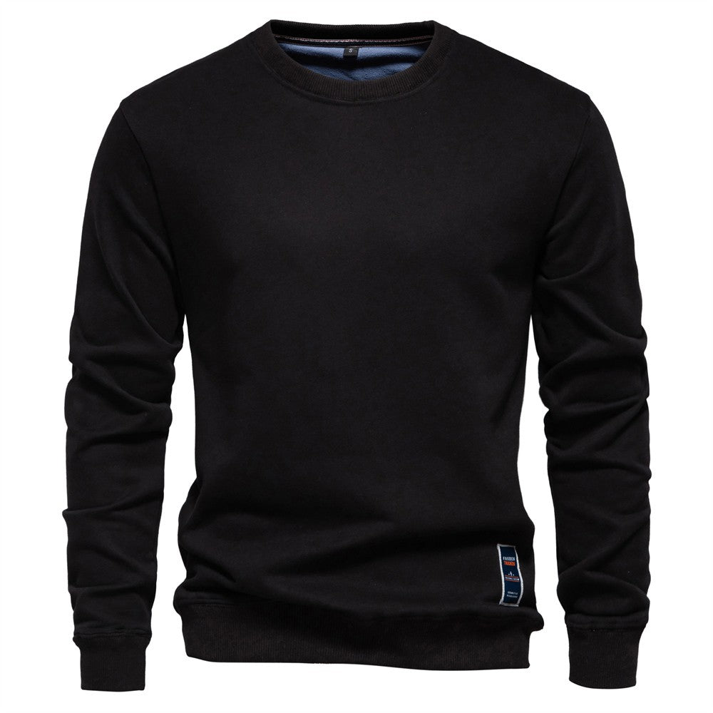 AIOPESON Cotton-blend Mens Crew Neck Solid Color Sweatshirts Pullover Casual Sport Sweatshirt for Men
