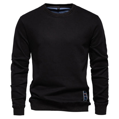 AIOPESON Cotton-blend Mens Crew Neck Solid Color Sweatshirts Pullover Casual Sport Sweatshirt for Men