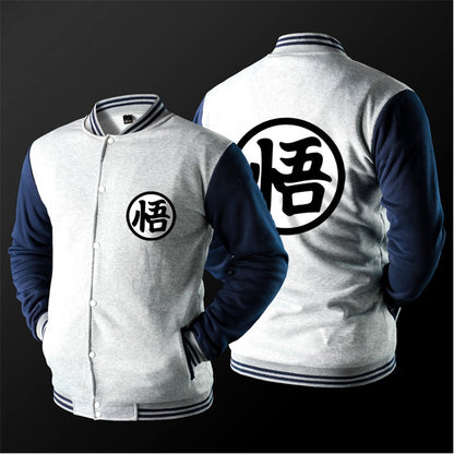 Anime Japanese Son Goku Baseball Jacket Cosplay Cartoon  Mens Warm Coat Spring Autumn Overcoat Fleece Hoodies jaqueta masculina