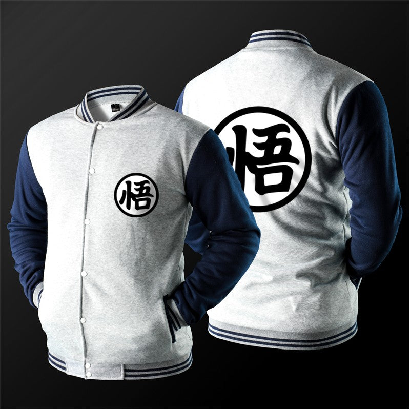 Anime Japanese Son Goku Baseball Jacket Cosplay Cartoon  Mens Warm Coat Spring Autumn Overcoat Fleece Hoodies jaqueta masculina
