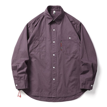 Oversize Cargo Shirts Men Japanese Streetwear Vintage Fashion Loose Casual Long Sleeve Cityboy Pure Cotton Button Shirts Blouses