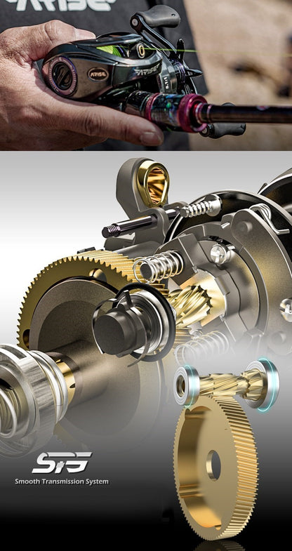 Haibo 25/23 NEW ARISE AIR/ELITE AMC+ Carretilha De Pesca Baitcasting Manivela De Fibra De Carbono 11B+1RB Long Casting