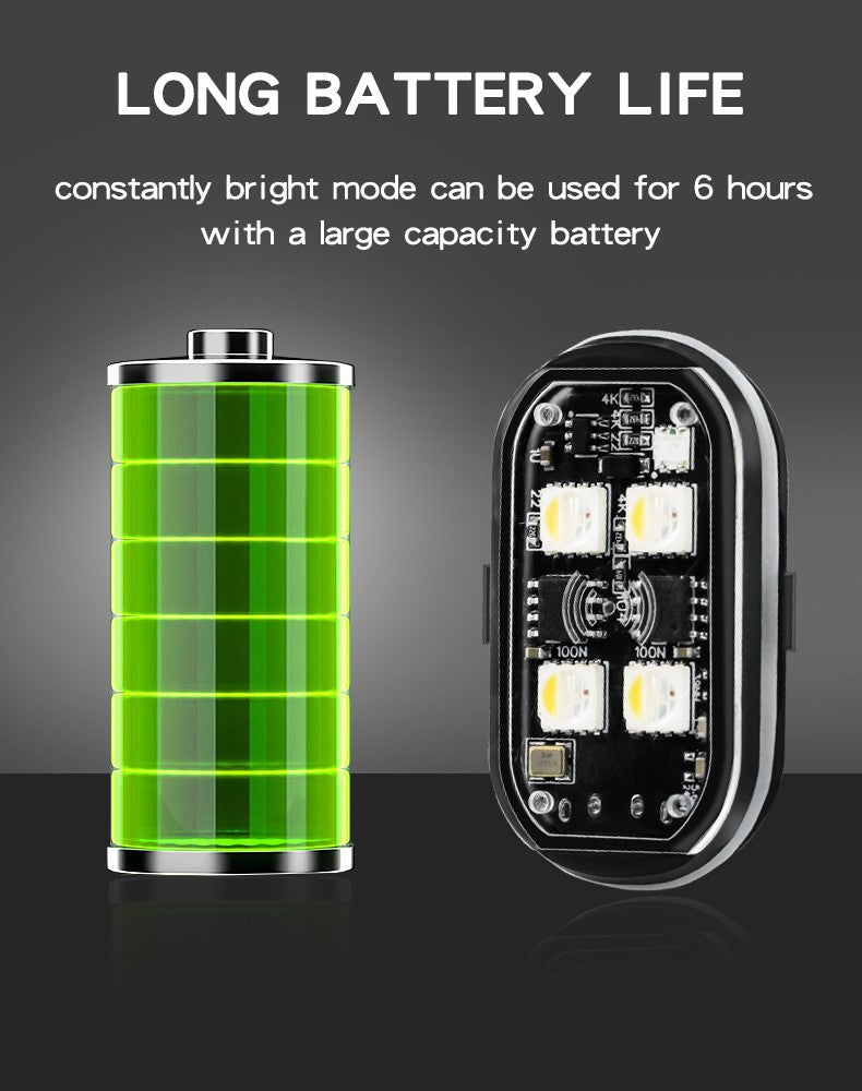 Luz Estroboscópica LED RGB Recarregável de Longa Duração, Luz de Posição de Advertência Sem Fio para Aeronaves, Helicópteros, Motocicletas, Acessórios Automotivos