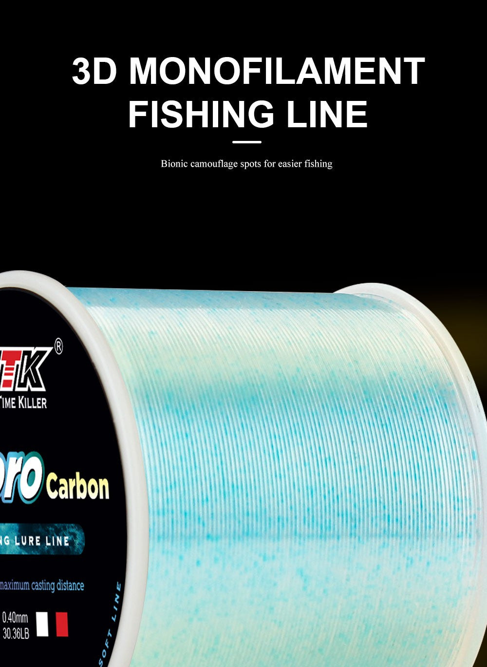 FTK 300/500m Invisible Fishing Line Speckle Fluorocarbon Coating Line 0.14mm-0.50mm 4.13LB-34.32LB Super Strong Spotted Line