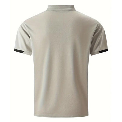 Men Clothes Spring Summer Casual Fashion Short Sleeve Stand Collar Polo Shirt Logo Print Men Clothes Slim Fit Polo Shirt