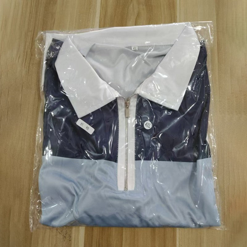 Spring Autumn New Stripe Zipper Polo Shirt Men Sport Fashion Logo Print Long Sleeve Business Casual Polo Shirt 100% Polyester