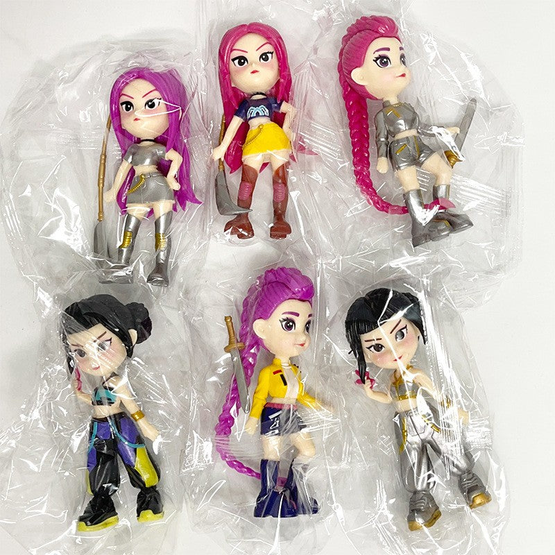 6PCS/Set Kpop Demon Hunters Figure Model Toy Pvc Cartoon Gaming Peripherals Desk Decoration Collection Figures Model Toy for Kid