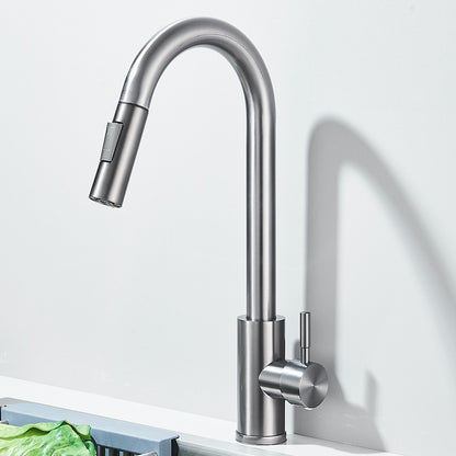 Torneira Misturadora de Cozinha Monocomando Quente e Frio com Bico Extensível e Duas Funções, Montada na Bancada