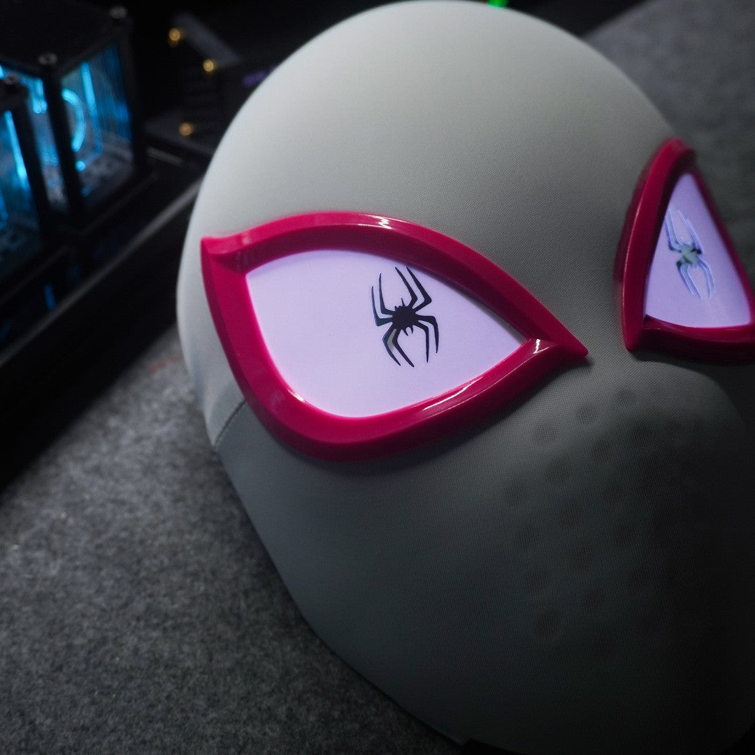Superhero Gwen Stacy Cosplay Mask With Eye Light Headgear Face Shield Halloween Party Adults Costume