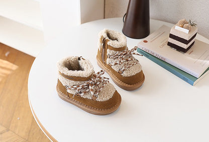 2025 New Winter Children Snow Boots Warm Plush Rubber Sole Toddler Kids Sneakers Infant Shoes Fashion Boys Girls Boots EU 21-30