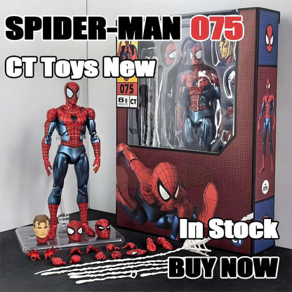 Original Ct Toys Mafex 075 O Espetacular Homem-Aranha - Ver. Quadrinhos Boneco de Ação de Anime Modelo de Presente