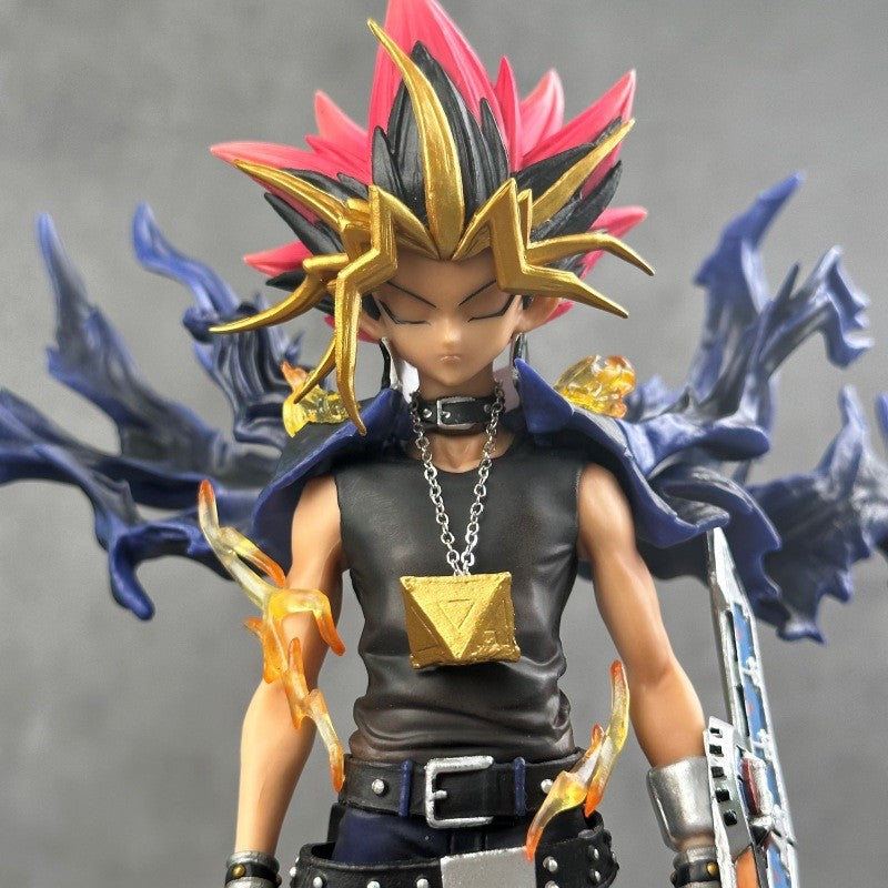 2025 28cm Anime Duel Monsters Anime Figure Gk Yugi Muto Doll 2 Heads Pvc Statue Model Collectible Decoration Toys Christmas Gift