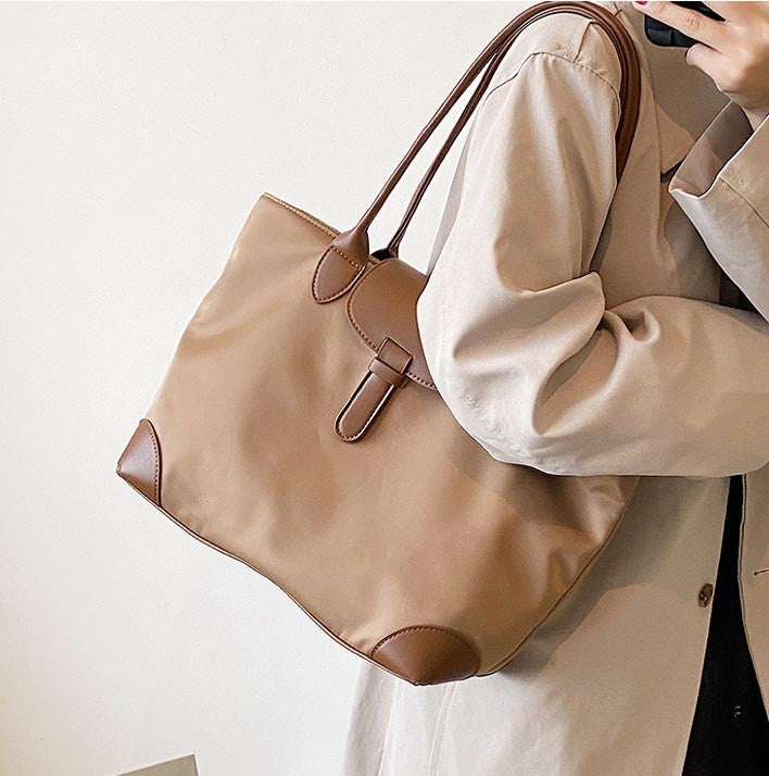 JIOMAY 2025 New Women's Brown Large Capacity Shoulder Bag Casual Simple Handbag Sport Portable Tote Bag for Daily Use