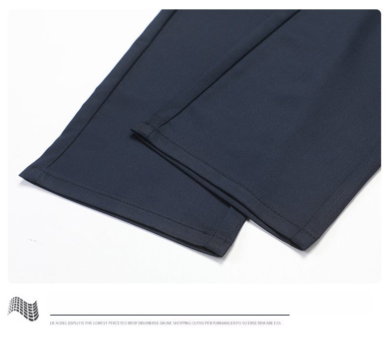 Spring Summer New Men's Casual Pants Thin Mulberry Silk Soft Business Casual Trousers Slim Straight Elastic Suit Pants Male