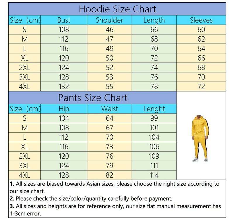 Quality Mens Tracksuit Printing Casual Hooded Sweatshirt 2 Pcs Set Fitness Sports Suit Street Trend Stripe Jogging Mens Clothing