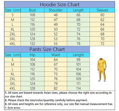 Quality Mens Tracksuit Printing Casual Hooded Sweatshirt 2 Pcs Set Fitness Sports Suit Street Trend Stripe Jogging Mens Clothing