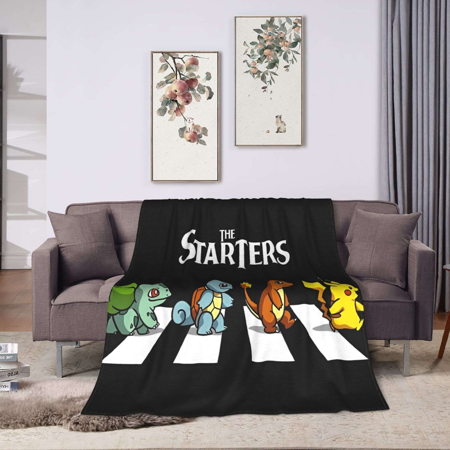 Cobertor de Flanela com Cena Clássica de Pokémon para Cama Super Quente, Mantas para Sofá, Cadeira, Piquenique, Colcha Engraçada, Capa para Sofá-Cama