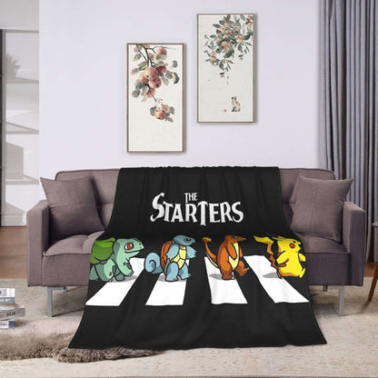 Cobertor de Flanela com Cena Clássica de Pokémon para Cama Super Quente, Mantas para Sofá, Cadeira, Piquenique, Colcha Engraçada, Capa para Sofá-Cama