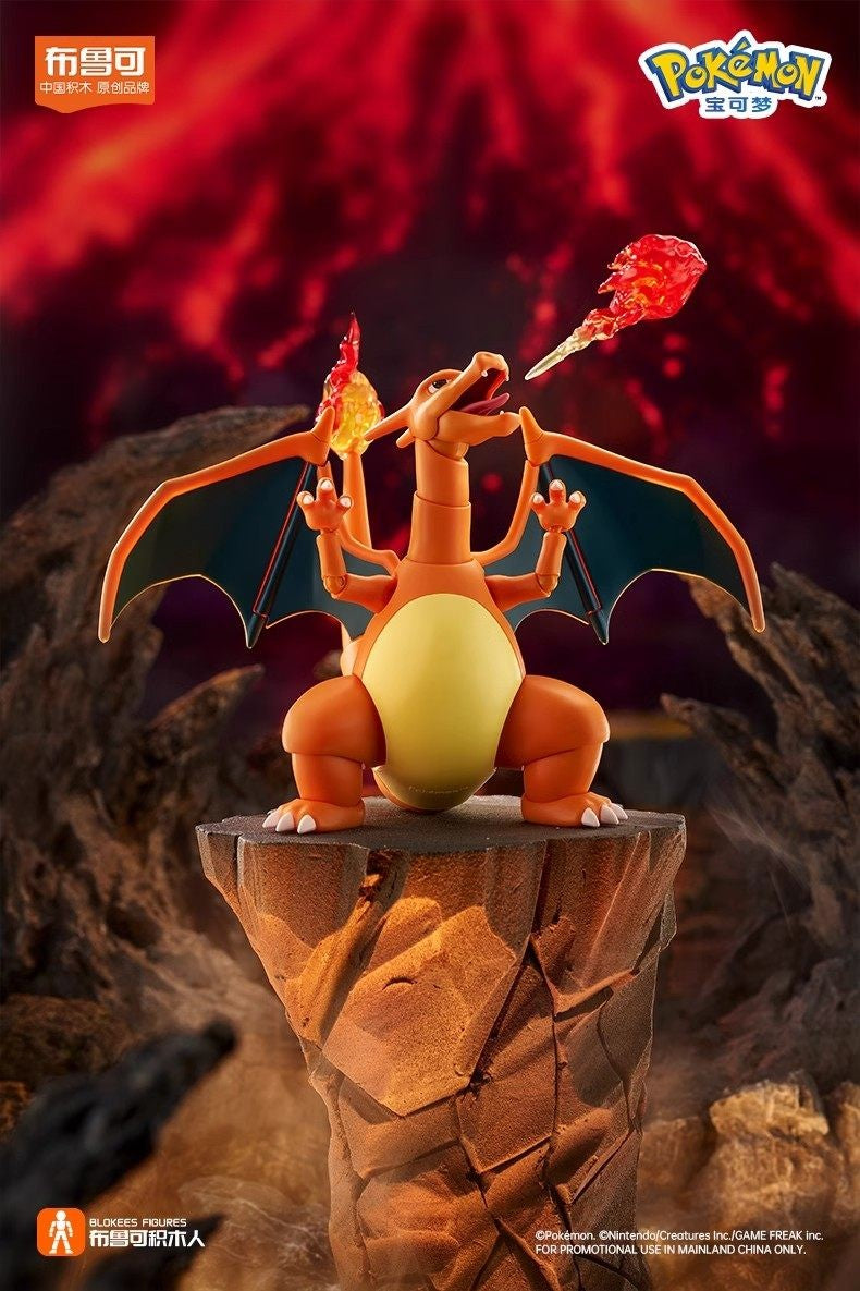 Novos BLOKEES Blocos de Construção de Figuras Nidoking Pokémon Charizard Pikachu Lucario Boneco Modelo Articulado Coleção Brinquedos Surpresa