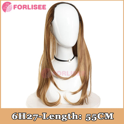Cabelo Sintético Feminino Estilo Cabelo Comprido Cabelo Extra Comprido Perucas Sintéticas Apliques Camadas Aumento de Cabelo No Topo da Cabeça