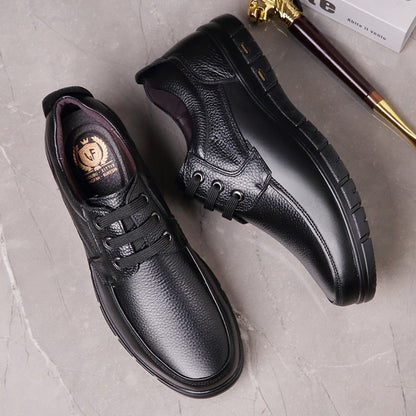 Sapatos Masculinos de Couro Feitos à Mão, Sapatos Sociais Casuais e de Negócios Minimalistas, Modernos, com Cadarço, para Pais de Meia-Idade