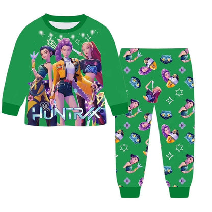 KPop Demon Hunters Movie Conjunto de Pijama Periférico Kawaii Manga Comprida Calça Comprida Anime Fantasia Brinquedo Infantil Presente de Natal