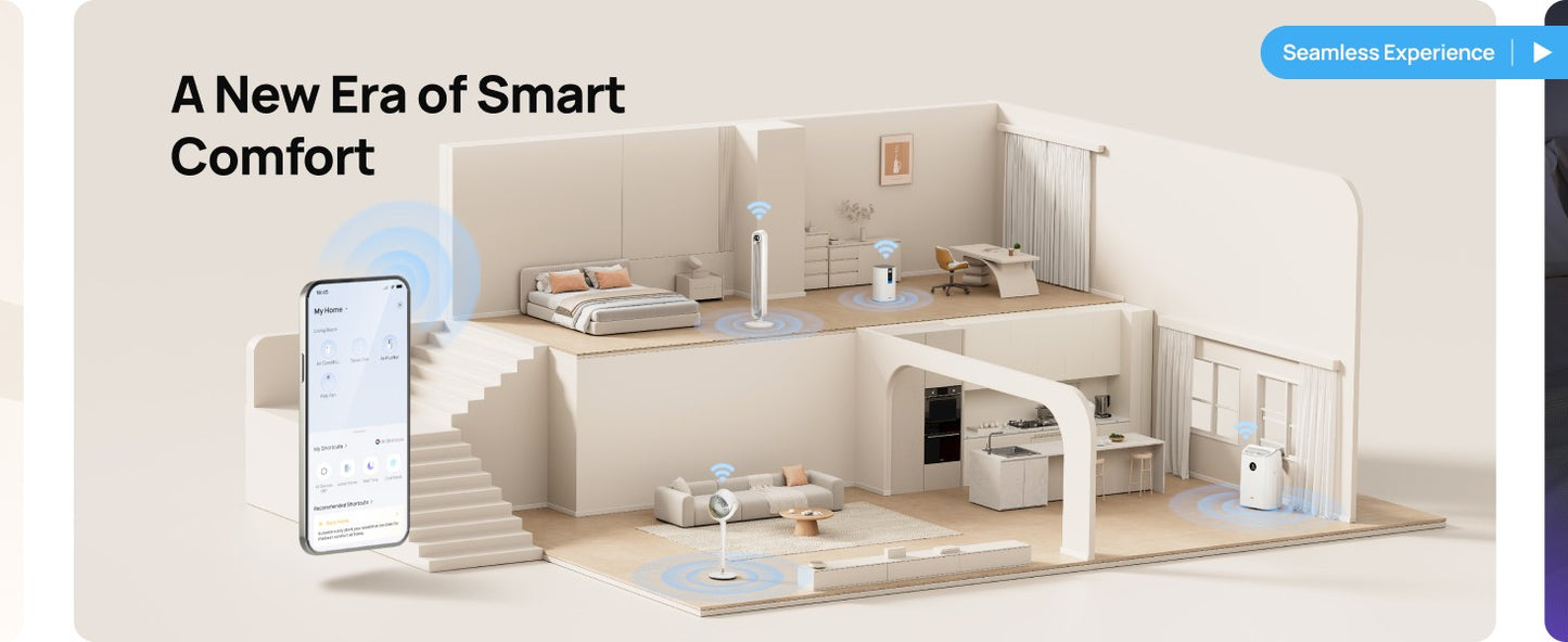Dreo Ar Condicionado Portátil, 8000 BTU ASHRAE (5000 BTU DOE) Unidade de AC Inteligente para Quarto com Resfriamento sem Drenagem, AC318S