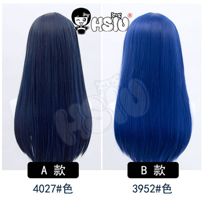 ?HSIU Brand?26 Colors 60cm Long Straight Hair Pink Gray  White purple Black pink Fiber synthetic wig + Free brand wig net