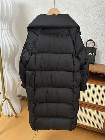 Schinteon Women White Duck Down Long Jacket Autumn Winter Warm Casual Over Size Loose Outwear Soft Comfortable Fashion Coat New