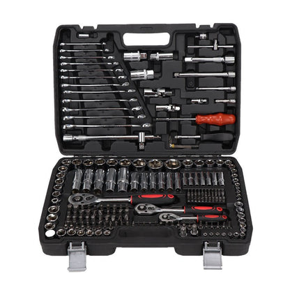 216-Piece Professional Socket Set - 1/2" 3/8" 1/4" Drive SAE & Metric, 72-Tooth Ratchet for Automotive & Home Repair