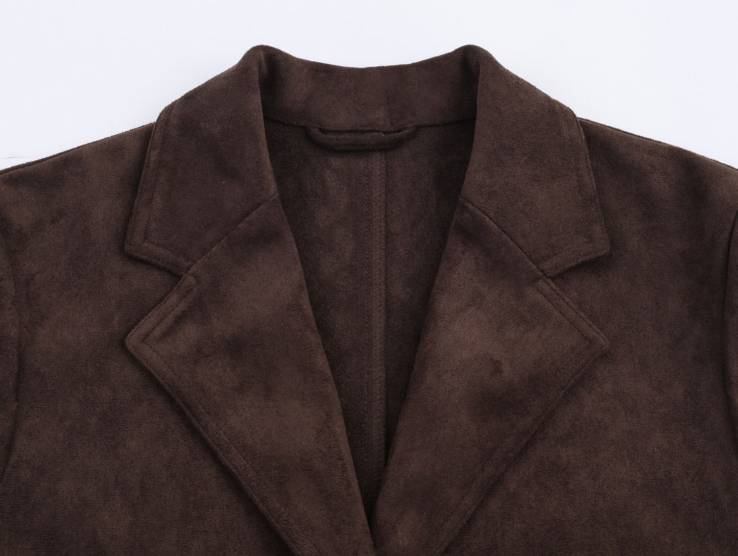 Woman's Commuting Loose Long Coat Lapel Single-breasted Solid Color Long Sleeves Patchwork Overcoat Early Autumn Female Chic Top